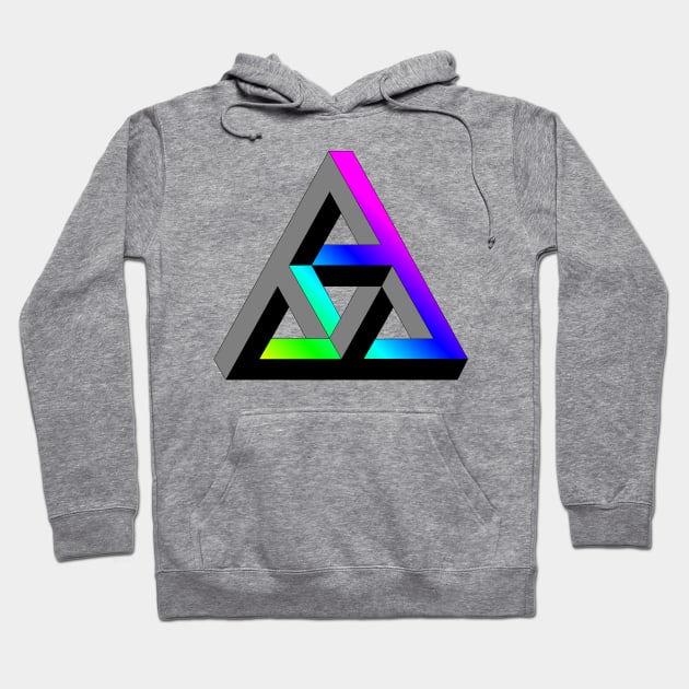Even more impossible triangle with multicolor gradient Hoodie by TRIME